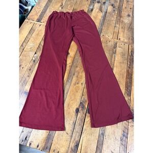 Flare Leggings Womens Small Burgundy Yoga Pants Boho Y2K Lounge Stretch Indie